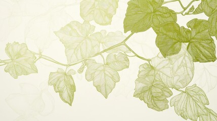Hand-Drawn Vines with Intricate Patterns and Soft Glow