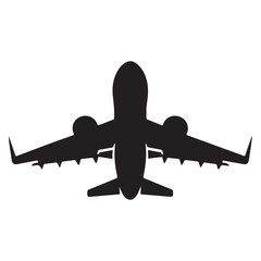 Airplane vector illustration silhouette. Pane icon, Sign, symbol on white background.