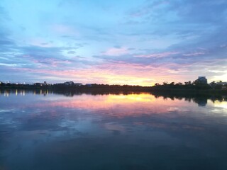 Obraz premium cloud, evening, beautiful, blue, dusk