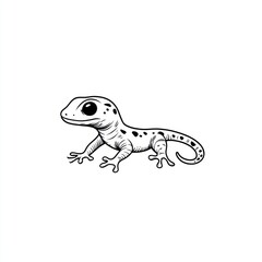 Fototapeta premium Cute cartoon gecko illustration.