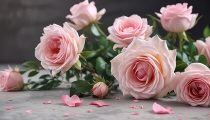 Delicate pink roses, soft petals, romantic setting,  background,  blossom,  love symbol