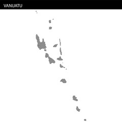 Obraz premium Vanuatu map outline showcasing the geographical features and island locations