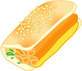 Fried bread stick baked wheat cake icon 
