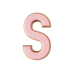 Fototapeta premium Stylish Pink Letter S with Golden Outline for Super Sale Promotions and Marketing Campaigns