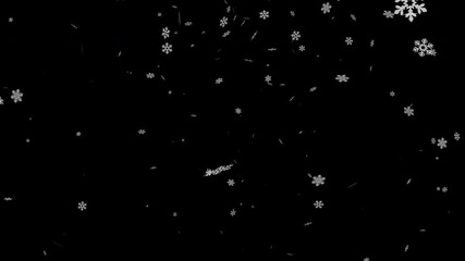 Snowflake falling with alpha background