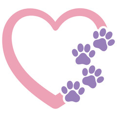 Heart with Paw Prints