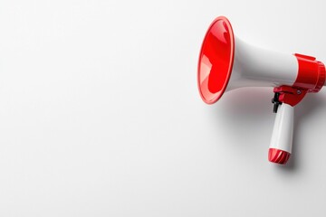 Bright Megaphone on White Background for Announcements and Events