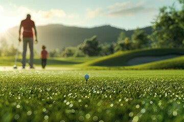 Detailed Color Picture of Dad Golf Text for Fathers Day Celebration