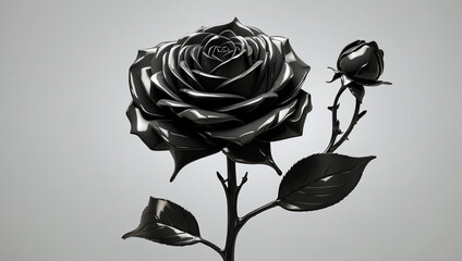 Isolated Black Rose on Background 2