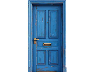 Blue Wooden Door with Weathered Texture