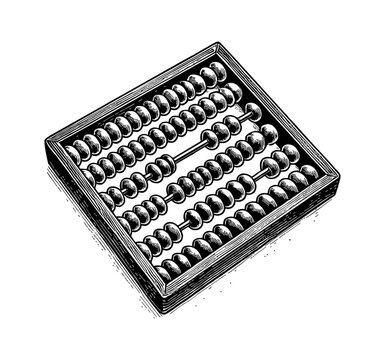 recommend clip art: abacus engraving black and white outline