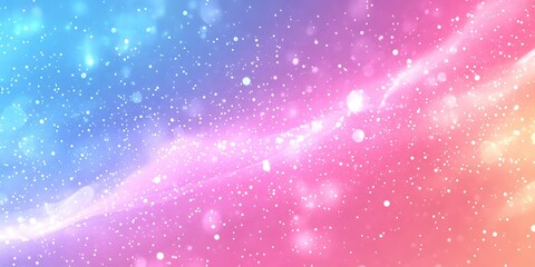 Obraz premium Abstract pastel pink, blue, and white background with sparkling bokeh and glitter.
