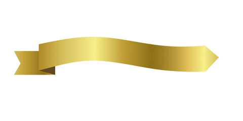 Label Gold Ribbon Curved elements PNG - Elegant and Luxurious tag banner isolate transparent background