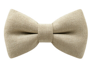 Elegant Beige Bow Tie on Transparent Background
