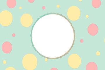 Soft Pastel Polka Dot Frame on Light Background