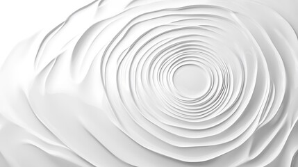 Obraz premium Abstract 3D Render of a Concentric White Rose Design. AI Generated