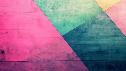 Colorful Wooden Panel Abstract Geometric Design