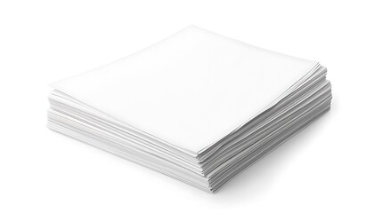 Stacked blank paper mockup, slightly angled, wide shot photo.. AI Generated