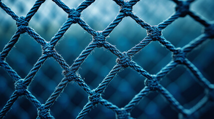 Fototapeta premium Isolated net, a grid of string and rope, a mesh knot square pattern