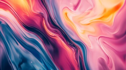 Obraz premium Abstract Swirling Fluid Paint Colors Design