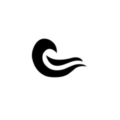 black sea water wave icon