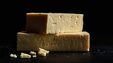 Tofu as isolated vegan and vegetarian cheese alternative made from soy protein, offering delicious and healthy nutrition in asian food and japanese cuisine.