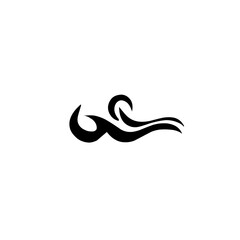 black sea water wave icon