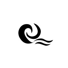 Fototapeta premium black sea water wave icon