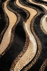 Black and gold area rug