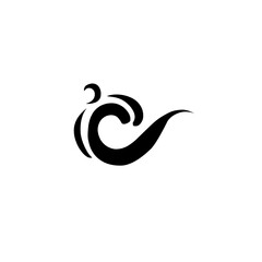 black sea water wave icon