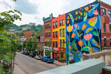 Fototapeta premium vibrant street mural in a city