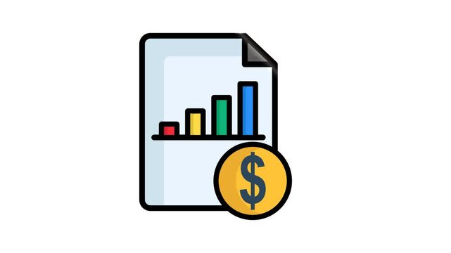 Cost animated icon.  animated  icon related to procurement management, business. suitable for user interface, provide visual feedback, and more