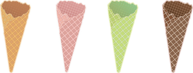 Empty ice cream waffle cone