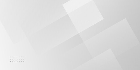 White geometric abstract background with soft gradient and overlapping square shapes. Perfect for presentations, websites, corporate design, technology themes, and clean modern layouts.