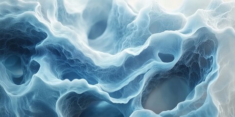 Abstract Natural Digital Background with Smooth Flow, Generative AI