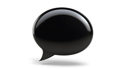 Glossy black speech bubble mockup on intensely bright background photo.. AI Generated