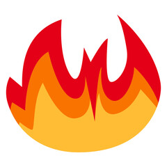 Flame Border Illustration with Colorful Cartoon Design. Isolated Vector Icon