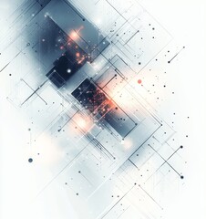 Obraz premium Abstract 3D Digital Background with Soft Glow, Generative AI