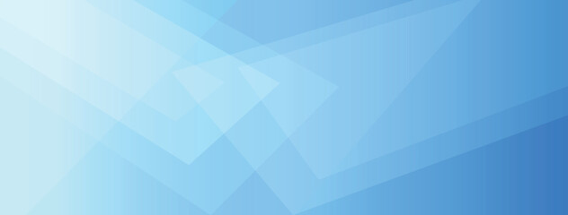 Modern light blue abstract banner background vector with overlapping geometric shapes and copy space
