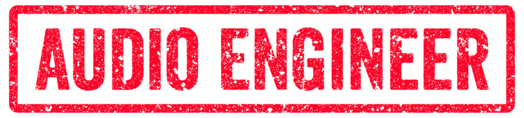 Audio Engineer Stamp Transparent Seal, Red Grunge Audio Engineer Word Rubber Stamp Seal