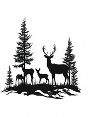 Obraz premium Deer by Tree