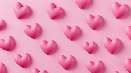 Valentine's Day concept. Hearts are creating lovely atmosphere. Wallpaper for joy and celebration. Cute romantic print on background of pink and blue hearts. festive backdrop for wedding design.
