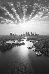 Naklejka premium Cityscape urban landscape