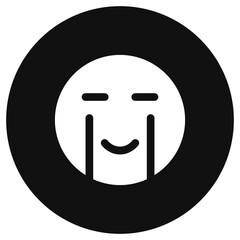 Editable happy tear emoticon vector icon. Expression, emotion, face. Part of a big icon set family. Perfect for web and app interfaces, presentations, infographics, etc