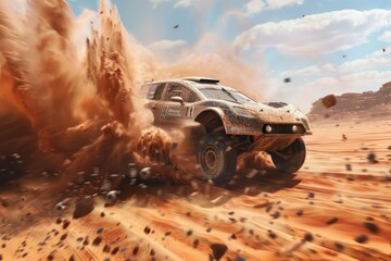Clear Pixel Visual of Suv Driving Offroad, Emphasizing Rugged and Adventurous Nature
