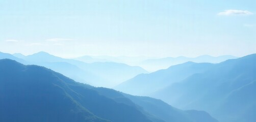 Fototapeta premium Blue Haze Mountain Range Panorama 