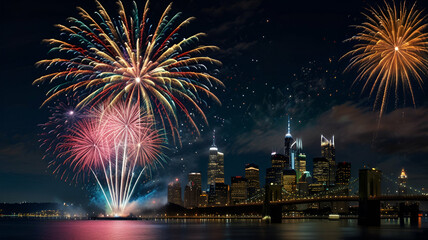 fireworks over the river