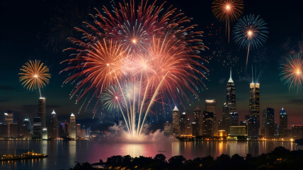 fireworks over the river