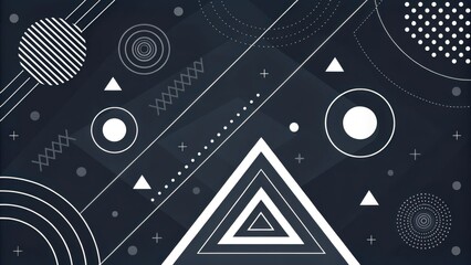 Obraz premium Abstract Dark Geometric Pattern with Overlapping Shapes and Lines