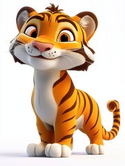 Cute tier on simple background